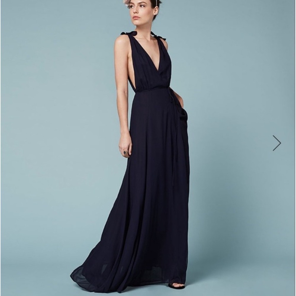 NWT Reformation Romanica Dress -MIDNIGHT BLUEsize 2 - Picture 5 of 10